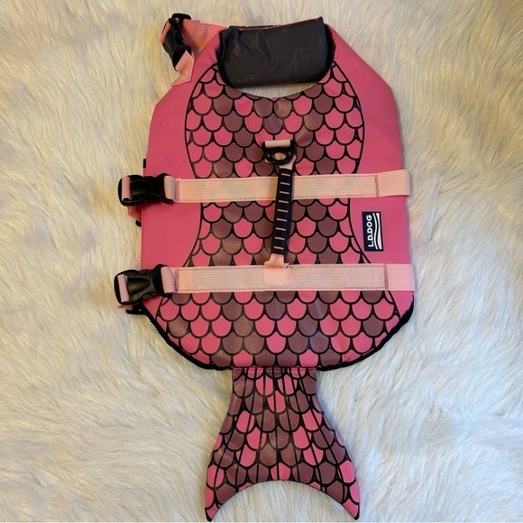 Other - L.D.Dog Pink Mermaid Dog‎  Life Vest Jacket Ripstop With Rescue Handle Swimming